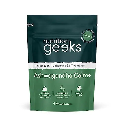 Ashwagandha KSM 66 Complex - 3000mg Enhanced with Amino Acids & Vitamin B6 Nutrition Geeks Au supplements