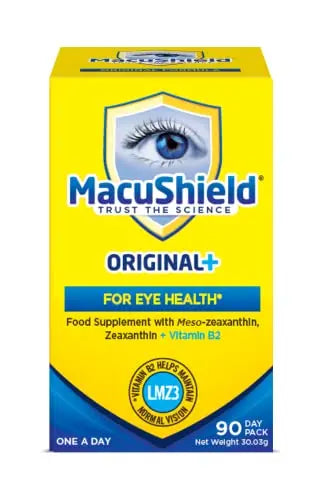 MacuShield Original Plus Capsules - 90 Day Pack, Eye Health Food Supplement containing Macushield Au supplements