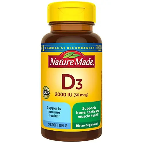 Nature Made Vitamin D3 2000 IU (50 mcg), Dietary Supplement for Bone, Teeth, Muscle Nature Made Au supplements