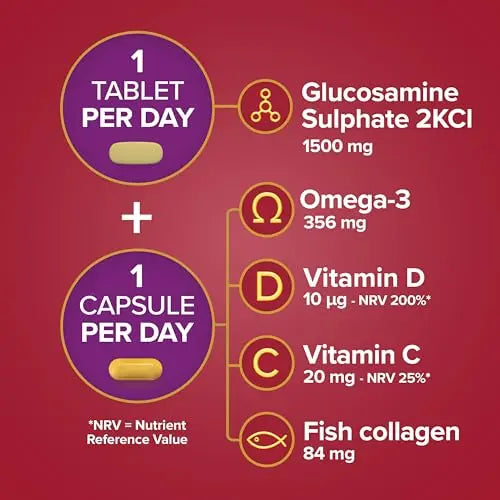 Seven Seas JointCare Max, With High-Strength Glucosamine plus Omega-3, Collagen Seven Seas Au supplements