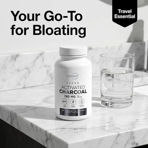 Type Zero Activated Charcoal Capsules (180 Count) - 60 Servings, 780mg Per Serving, from Coconut Shell, Non-GMO, Gluten-Free Type Zero Au supplements