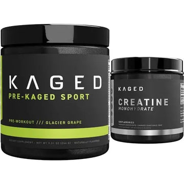Kaged Pre Sport & Creatine Monohydrate Bundle | Glacier Grape Pre + Unflavored Creatine Kaged Au supplements