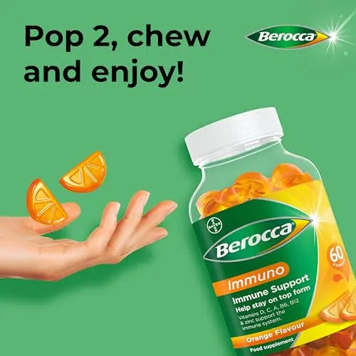 Berocca Immuno Gummy Vitamins, Orange Flavour, Bursting with Immune System Berocca Au supplements