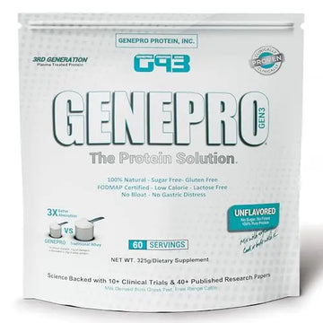 Genepro Unflavored Protein Powder - New Formula - Lactose-Free, Gluten-Free Genepro Gen. 3 The Protein Solution Au supplements