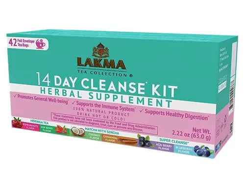 Lakma 14 Day Cleanse Kit Green Tea - 42 Tea Bags HYLEYS Au supplements