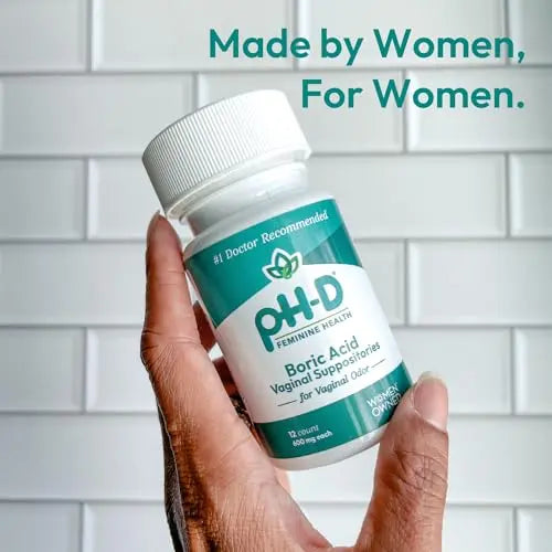 pH-D Feminine Health - 600 mg Boric Acid Suppositories - Woman Owned - for Vaginal Odor Use - 12 Count pH-D Feminine Health Support Au supplements