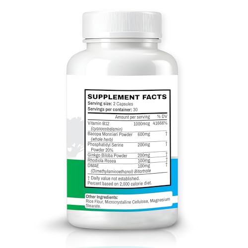 Memory Muscle – Advanced Nootropic Brain Supplement with Vitamin B12, Bacopa Monnieri & DMAE for Focus, Memory, Mental Clarity & Clean Energy – Premium Cognitive Support Formula Oaks Nutrition Au supplements
