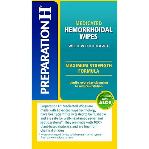 Preparation H Hemorrhoid Flushable Wipes with Witch Hazel for Skin Irritation Relief - 96 Count Preparation H Au supplements