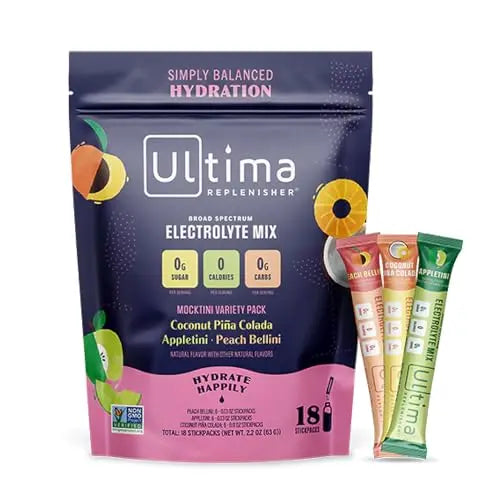 Ultima Replenisher Daily Electrolyte Drink Mix – Mocktini Variety, 18 Stickpacks – Hydration Ultima Replenisher Au supplements