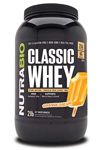NutraBio Classic Whey Protein Powder- 25G of Protein Per Scoop - Full-Spectrum Amino NutraBio Au supplements