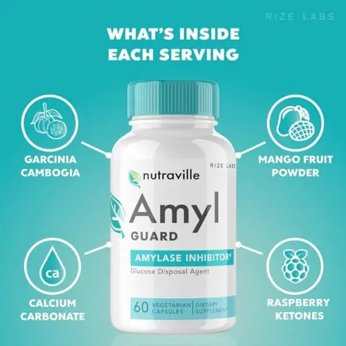 rize labs (2 Pack Nutraville Amyl Guard Dietary Supplement, Nutraville Amyl Guard Weight rize labs Au supplements