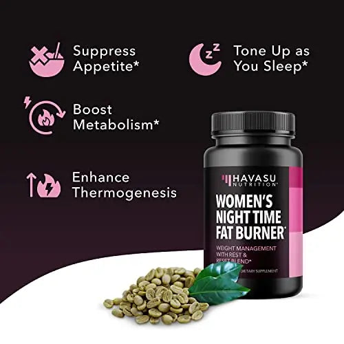 HAVASU NUTRITION Night Time Fat Burner Weight Loss Pills for Women | Appetite Suppressant for Weight Loss (+ Vitamin D, 60 Count) HAVASU NUTRITION Au supplements