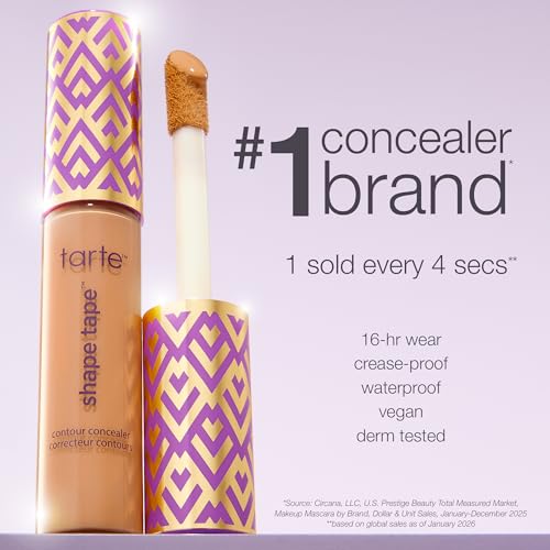 tarte Shape Tape Concealer – Full-Coverage Creaseless Soft Matte Finish, Brightening Under-Eye & Face Makeup, 16hr Longwear, Vegan & Cruelty-Free, Full Size, 16N fair-Light Neutral tarte Au supplements