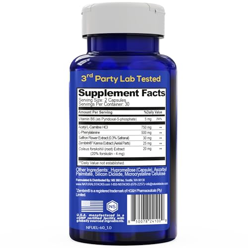 NATURAL STACKS NeuroFuel Nootropic with Zembrin - Doctor Developed Memory & Focus Supplement - Kanna Extract Sceletium Tortuosum - Nootropic Brain Supplement for Focus - 60 Zembrin Capsules NATURAL STACKS Au supplements