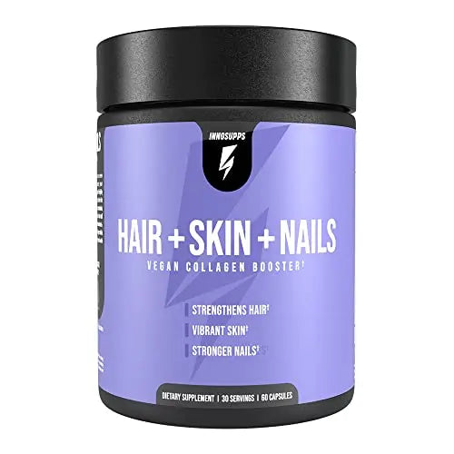 InnoSupps Hair + Skin + Nails | Vegan Collagen Booster | Biotin, Verbasnol, B12, Horsetail InnoSupps Au supplements
