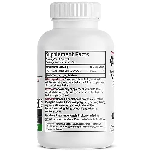 Bronson CoQ10 100 MG High Potency Cellular Energy Production, 60 Vegetarian Capsules Bronson Au supplements