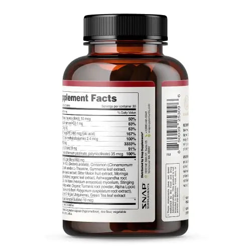 Snap Supplements Blood Sugar Blend - Support Healthy Blood Sugar, 60 Capsules Snap Supplements Au supplements