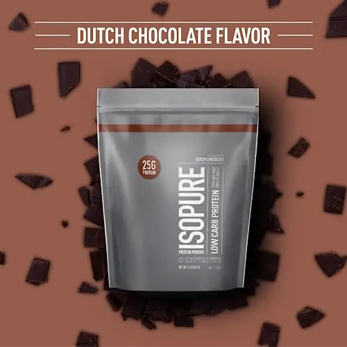 Isopure Dutch Chocolate Whey Isolate Protein Powder with Vitamin C & Zinc for Immune Isopure Au supplements