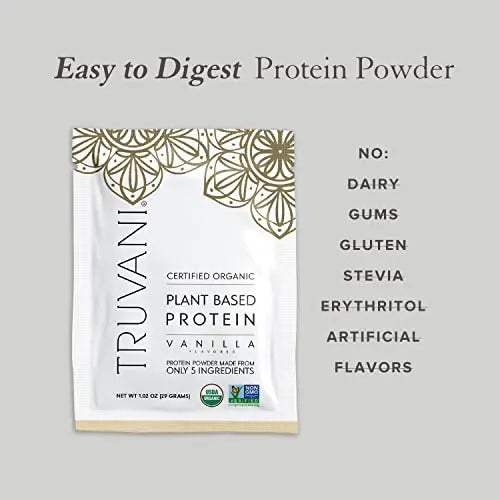 Truvani Organic Vegan Protein Powder Sample Pack - 20g of Plant Based Protein, Organic Truvani Au supplements