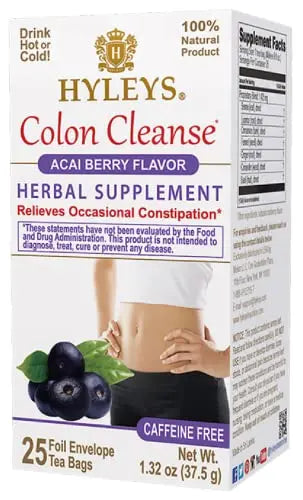 Hyleys Colon Cleanse Tea Acai Berry Flavor - 25 Tea Bags (12 Pack - 300 Tea Bags Total) HYLEYS Au supplements