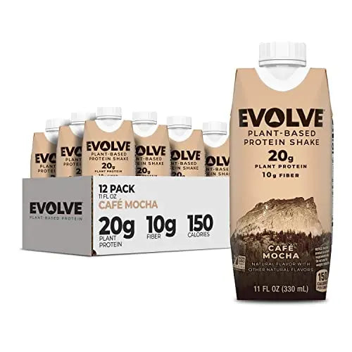 Evolve Plant Based Protein Shake, Café Mocha, 20g Vegan Protein, Dairy Free, No Artificial Evolve Au supplements