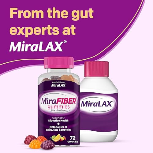 MiraLAX New MiraFIBER Gummies, 8g of Daily Prebiotic Fiber with B Vitamin MiraLAX Au supplements