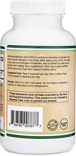 AKG Supplement (Alpha Ketoglutaric Acid) 1,000mg Per Serving (180 Capsules) Different Double Wood Supplements Au supplements