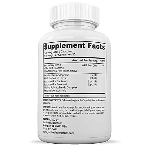 Justified Laboratories (2 Pack) Clear Nails Plus Max Pills 40 Billion CFU Probiotic Supports Justified Laboratories Au supplements