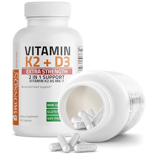 Bronson Vitamin K2 (MK7) with D3 Extra Strength Supplement Bone and Heart Health Non Bronson Au supplements