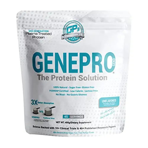 Genepro Unflavored Protein Powder - New Formula - Lactose-Free, Gluten-Free Genepro Gen. 3 The Protein Solution Au supplements