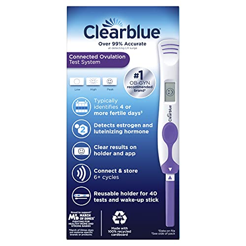 Clearblue Connected Ovulation Test System featuring Bluetooth connectivity and Advanced Clearblue Au supplements