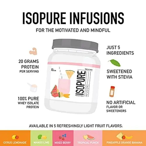 Isopure Protein Powder, Clear Whey Isolate Protein, Post Workout Recovery Drink Mix Isopure Au supplements