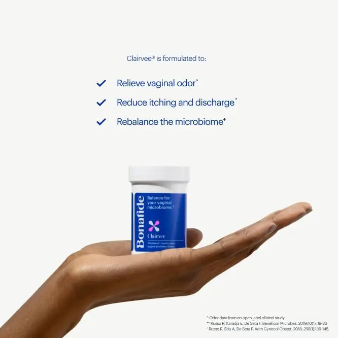 Bonafide Clairvee Vaginal Probiotic – Hormone-Free, Drug-Free Relief from Odor, Vaginal Itching and Discharge – Balances Vaginal pH Levels – 90 Day Supply (45 Capsules) Bonafide Au supplements