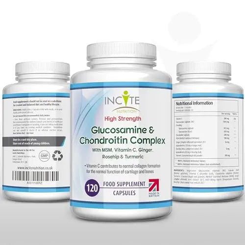 Glucosamine and Chondroitin High Strength Complex with MSM, Vitamin C, Ginge Incite Nutrition Au supplements