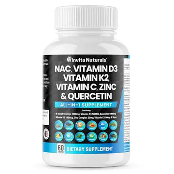 NAC Supplement N-Acetyl Cysteine 1000mg Vitamin C Vitamin D3 K2, Zinc, Turmeric Curcumin Winvita Naturals Au supplements