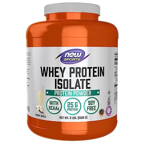 NOW Sports Nutrition, Whey Protein Isolate, 25 g With BCAAs, Creamy Vanilla Powder NOW Au supplements
