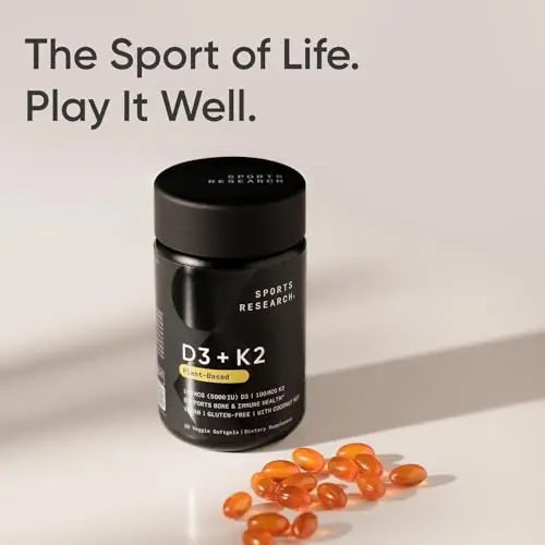 Sports Research Vitamin D3 + K2 with 5000iu of Plant-Based D3 & 100mcg of Vitamin Sports Research Au supplements