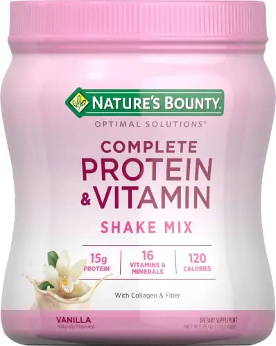 Nature's Bounty Complete Protein & Vitamin Shake Mix with Collagen & Fiber, Contains Nature's Bounty Optimal Solutions Au supplements