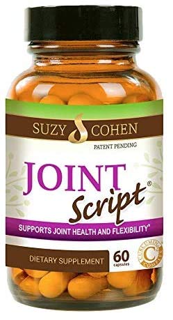 Suzy Cohen Joint Script Joint Support Supplement with Hyaluronic Acid, C3 Curcumin Turmeric Extract, MSM, Collagen Peptides, Ginger, and Boswellia for Maximum Flexibility, Tendon and Cartilage Health Script Essentials Au supplements