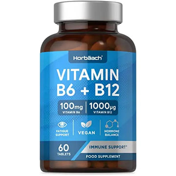 Vitamin B6 and B12 Tablets High Strength | 60 Count | with 100mg of Vitamin B6 Horbäach Au supplements