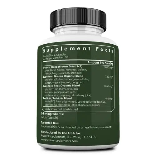 Ancestral Supplements Greens Powder Capsules, Organic Superfood Ancestral Supplements Au supplements
