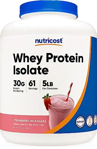 Nutricost Whey Protein Isolate (Strawberry Milkshake) 5LBS Nutricost Au supplements