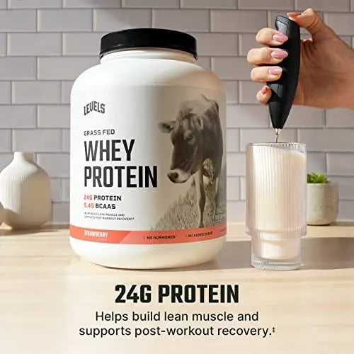 Levels Grass Fed 100% Whey Protein, No Hormones, Strawberry, 5LB Levels Nutrition Au supplements