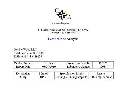 Uridine Monophosphate - Third Party Tested (Choline Enhancer, Beginner Nootropic) Double Wood Supplements Au supplements