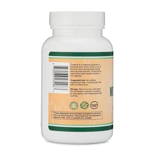 Creatine Pills 1,000mg Per Serving (120 Creatine Capsules) Micronized Creatine Double Wood Supplements Au supplements