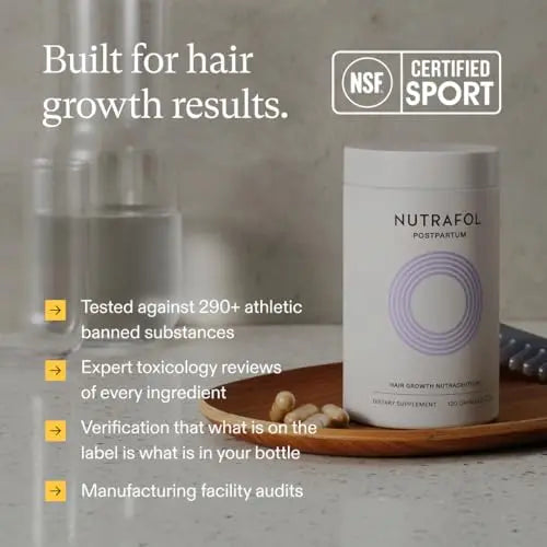 Nutrafol Postpartum Hair Growth Supplements, Clinically Tested for Visibly Thicker Hair and Less Shedding, Breastfeeding-friendly - 1 Month Supply Nutrafol Au supplements