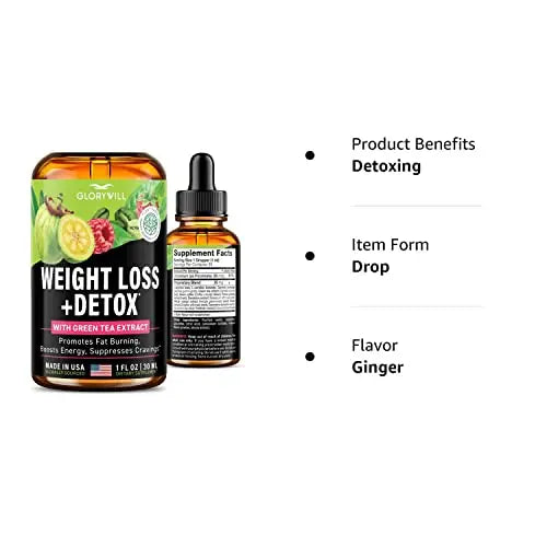Weight Loss Drops Natural Detox Made in USA - Diet Drops for Fat Loss - Effective Appetite FQQF Au supplements