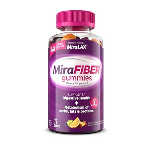 MiraLAX: MiraFIBER Gummies, 8g of Daily Prebiotic Fiber with B Vitamins to Support MiraLAX Au supplements