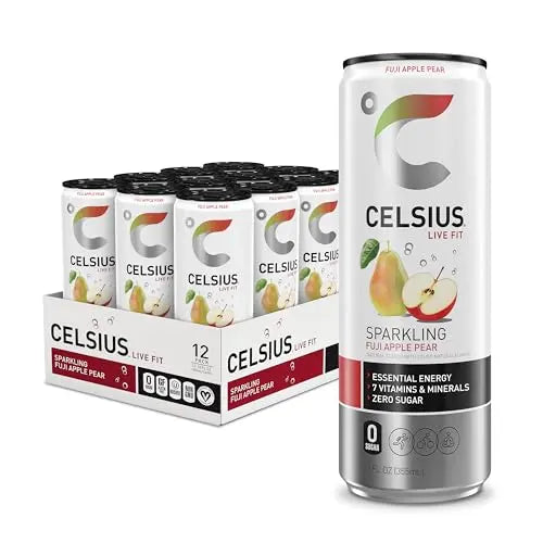 CELSIUS Sparkling Fuji Apple Pear, Functional Essential Energy Drink 12 Fl Oz (Pack of 12) CELSIUS Au supplements