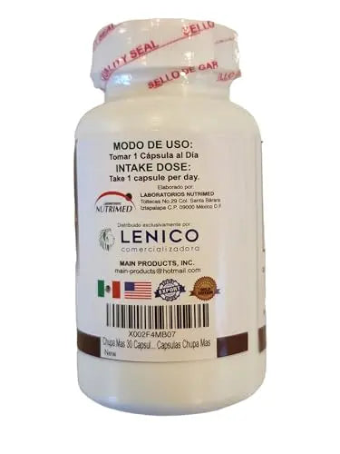 Lenico Comercializadora ChupaMas 60 Capsules Ginger, Green Tea, Prune, Artichoke Lenico Comercializadora Au supplements